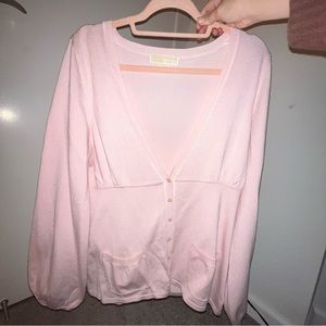 Michael Kors Pastel Pink Balloon Sleeve Cardigan